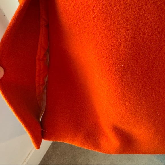 Banana Republic Women's Orange Wool Toggle Zip Coat Size Med Winter Cozy Jacket - Picture 10 of 11